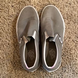 Gray slip on vans